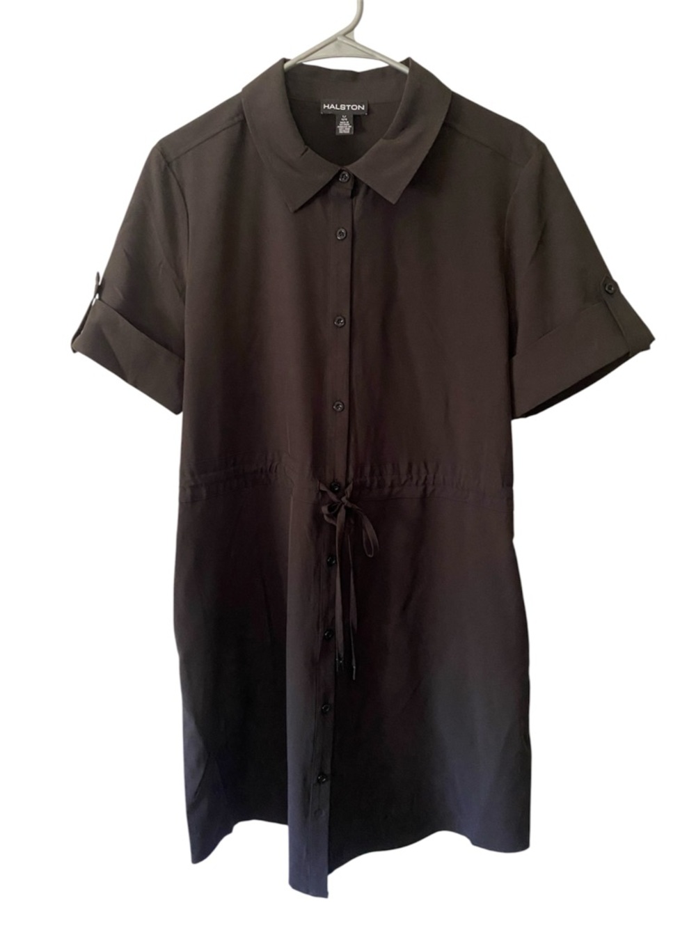 Halston Studio Black Shirt Dress – NWOT – Size Large - Picture 2 of 8